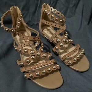 Brown Studded Sandals